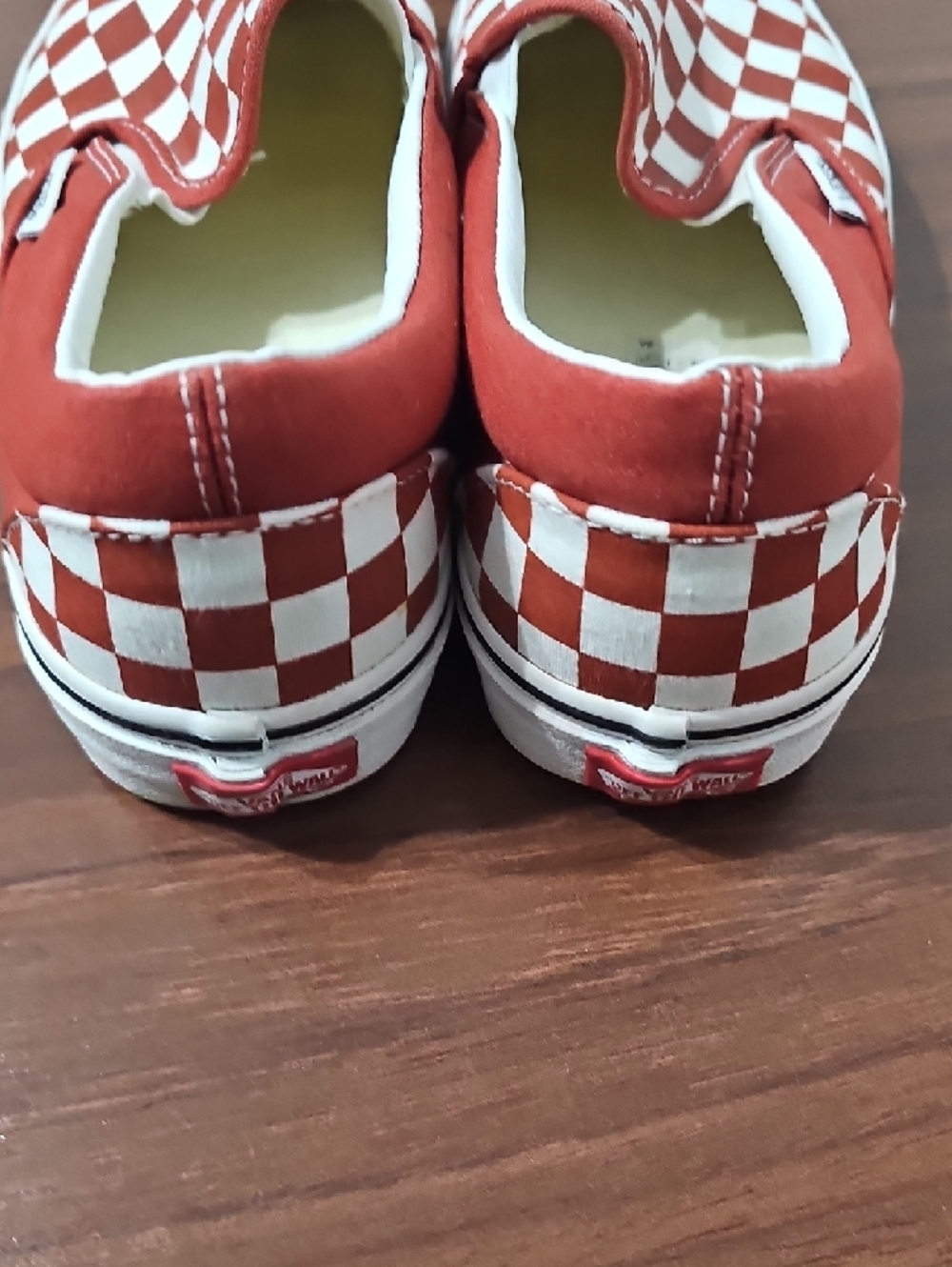 Vans Slip-On Checkerboard Sneakers - Red & White - Picture 4 of 6